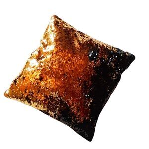 Gold & Black Sequin Throw Pillow